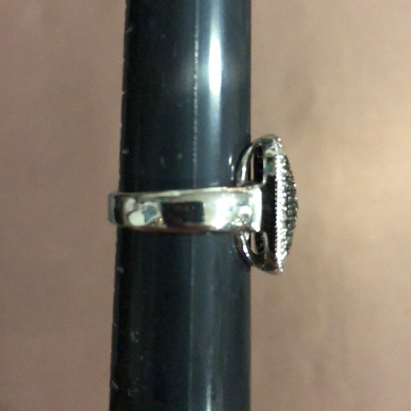 Vintage DBJ Black & White Diamond Square Ring in Sterling Silver. NWT - Picture 10 of 11